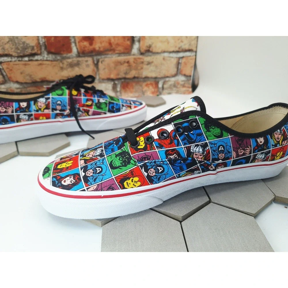 Vans Authentic Marvel Avengers Heads Comic Print Mens 11 Rare 2018 Spiderman LX - Picture 11 of 16